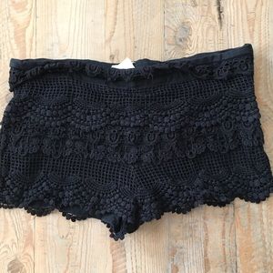 Black Knit Shorts